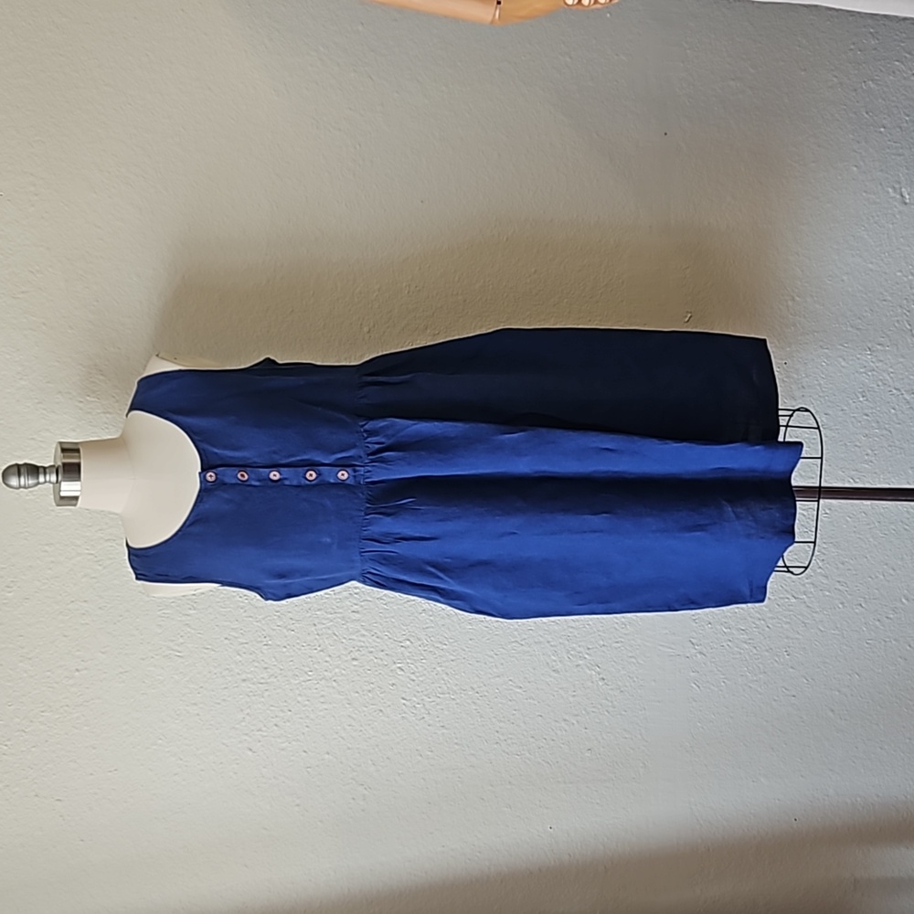 Pine and Smith linen large  blue sleeveless dress